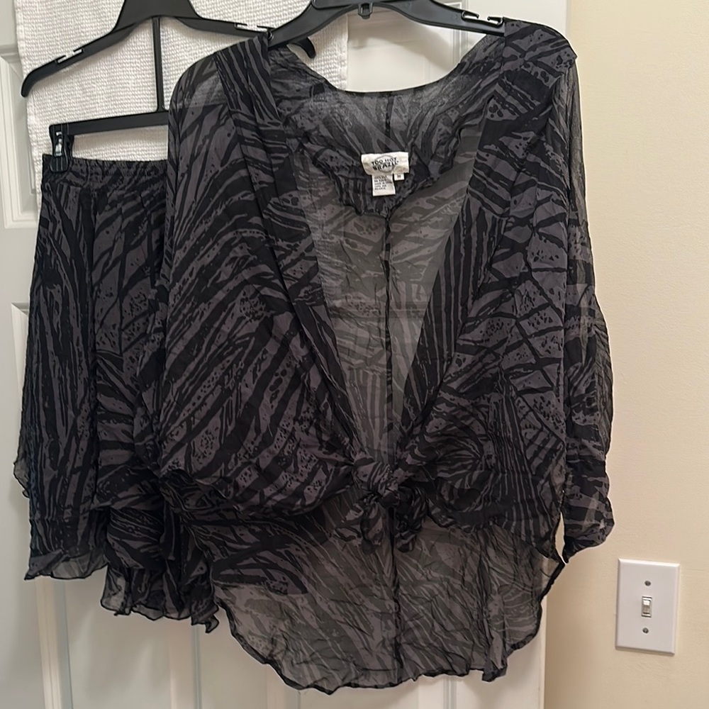 Swim Cover Up Top  & Skirt Set